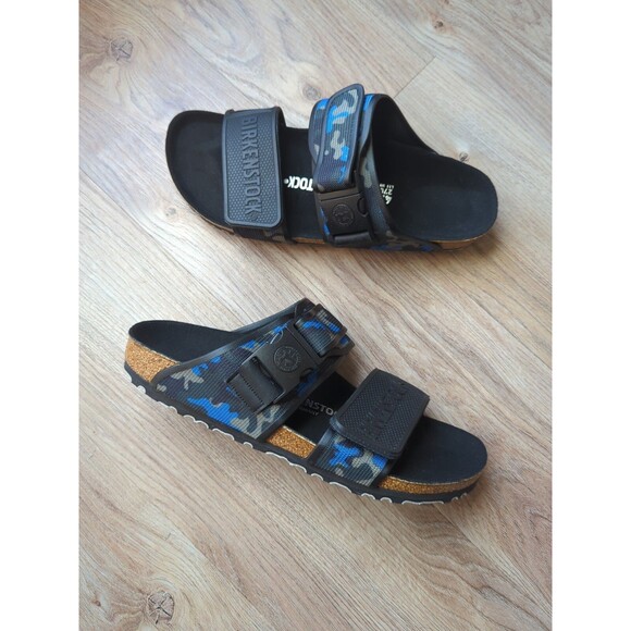 Birkenstock Rotterdam Sport Sole Blue Camo Sandals EU 42 Mens 9-9.5 Rare - Picture 9 of 14